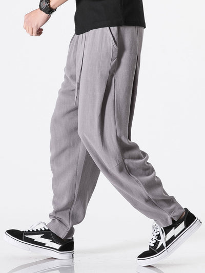 Judas® | Detachable Belt Relax Fit Linen And Cotton Blend Harem Pants
