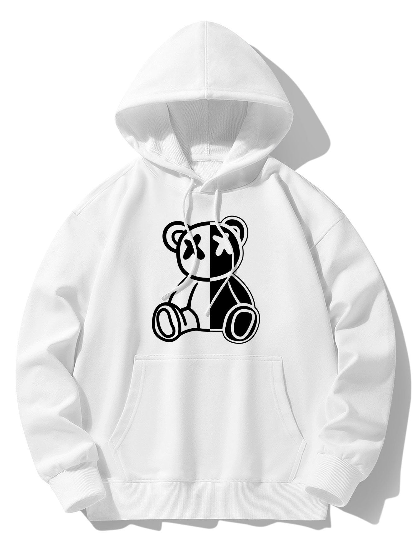 Vicente | Bear Print Drop Shoulder Relaxed Hoodie