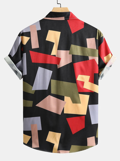 Norberto® | Button-Down Shirt And Swimwear With Colorful Print.