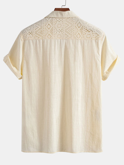 Anakin® | Geometric Textured Patchwork Cuban Shirt
