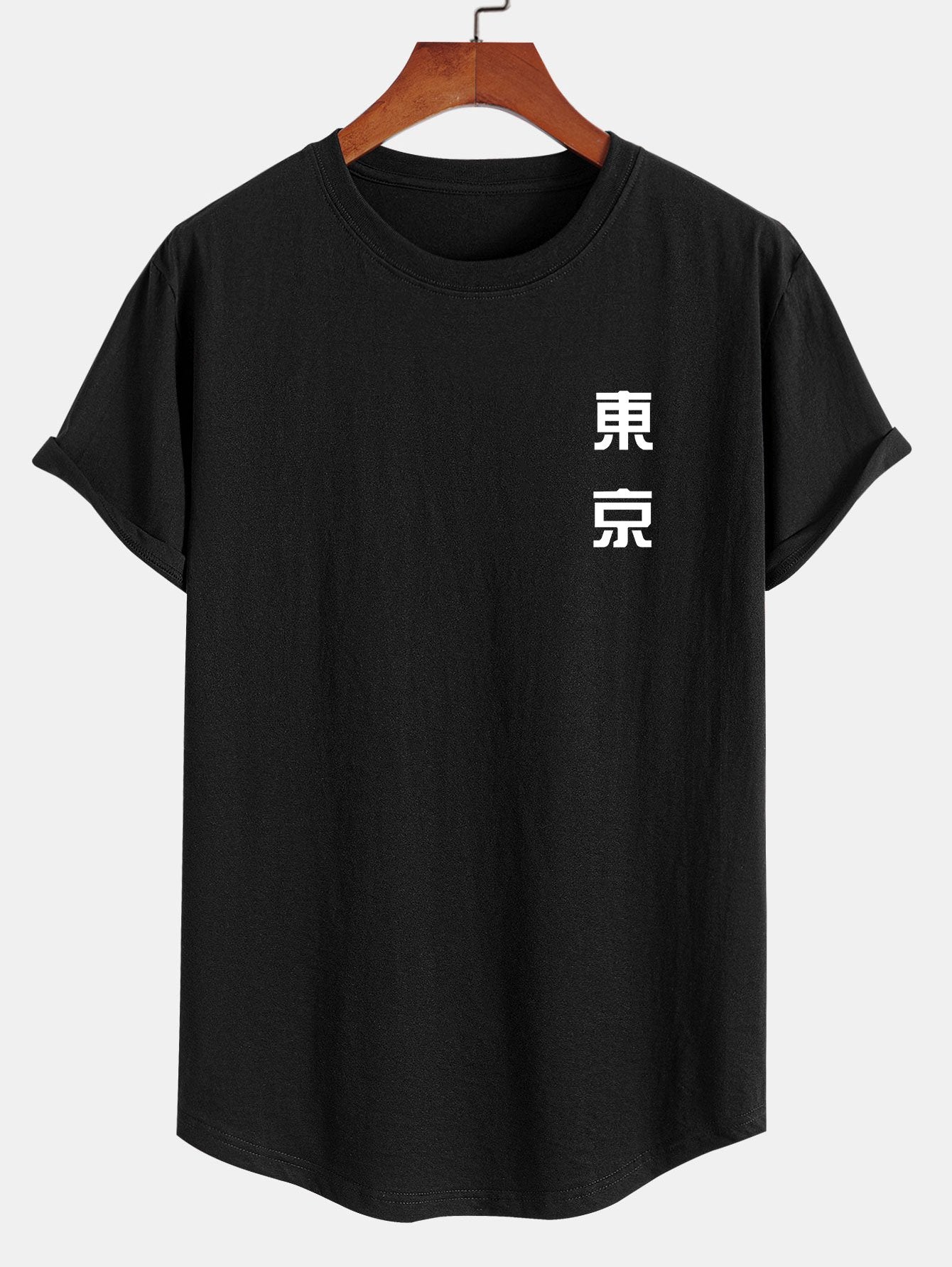 Jasper® | Tokyo Back Print Cotton Arc Hem T-Shirt