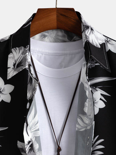 Joshua® | Tropical Floral Print Button Up Shirt & Swim Shorts