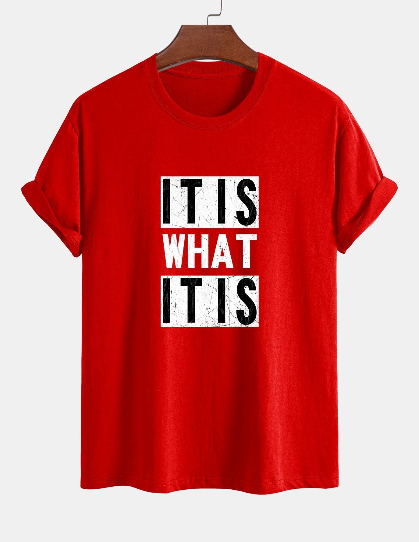 Tranquilino® | It Is What It Is Print Cotton T-Shirt
