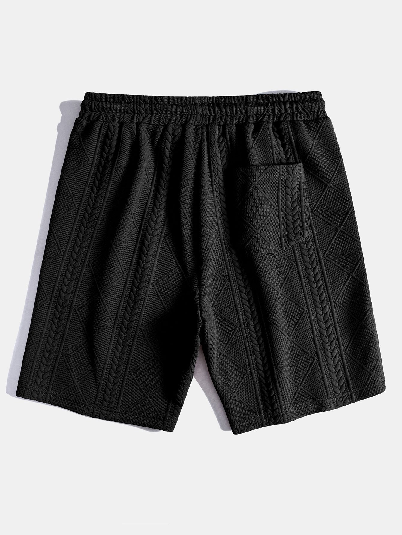 Adelphius® | 3 Pieces Geometric Jacquard Drawstring Shorts