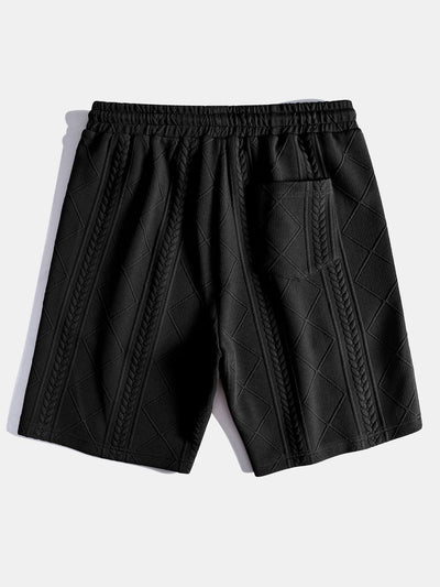 Adelphius® | 3 Pieces Geometric Jacquard Drawstring Shorts