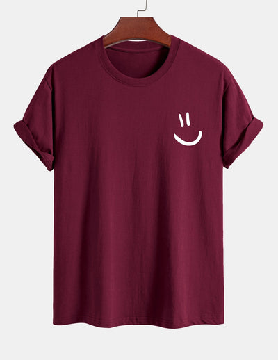 Ernest® | Regular Fit Smiley Face Print Cotton T-Shirt