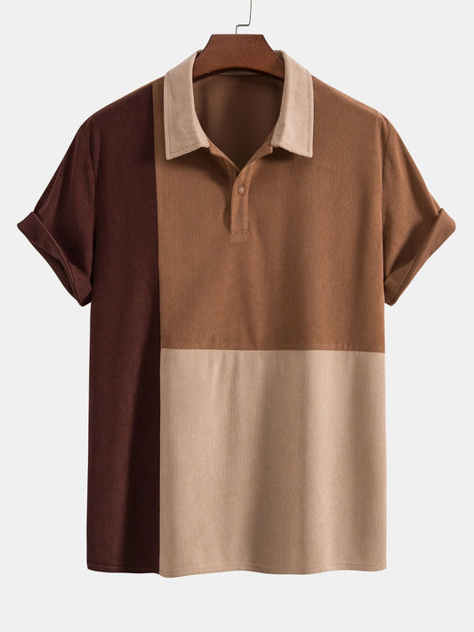 Domingo® | Color Block Corduroy Polo Shirt