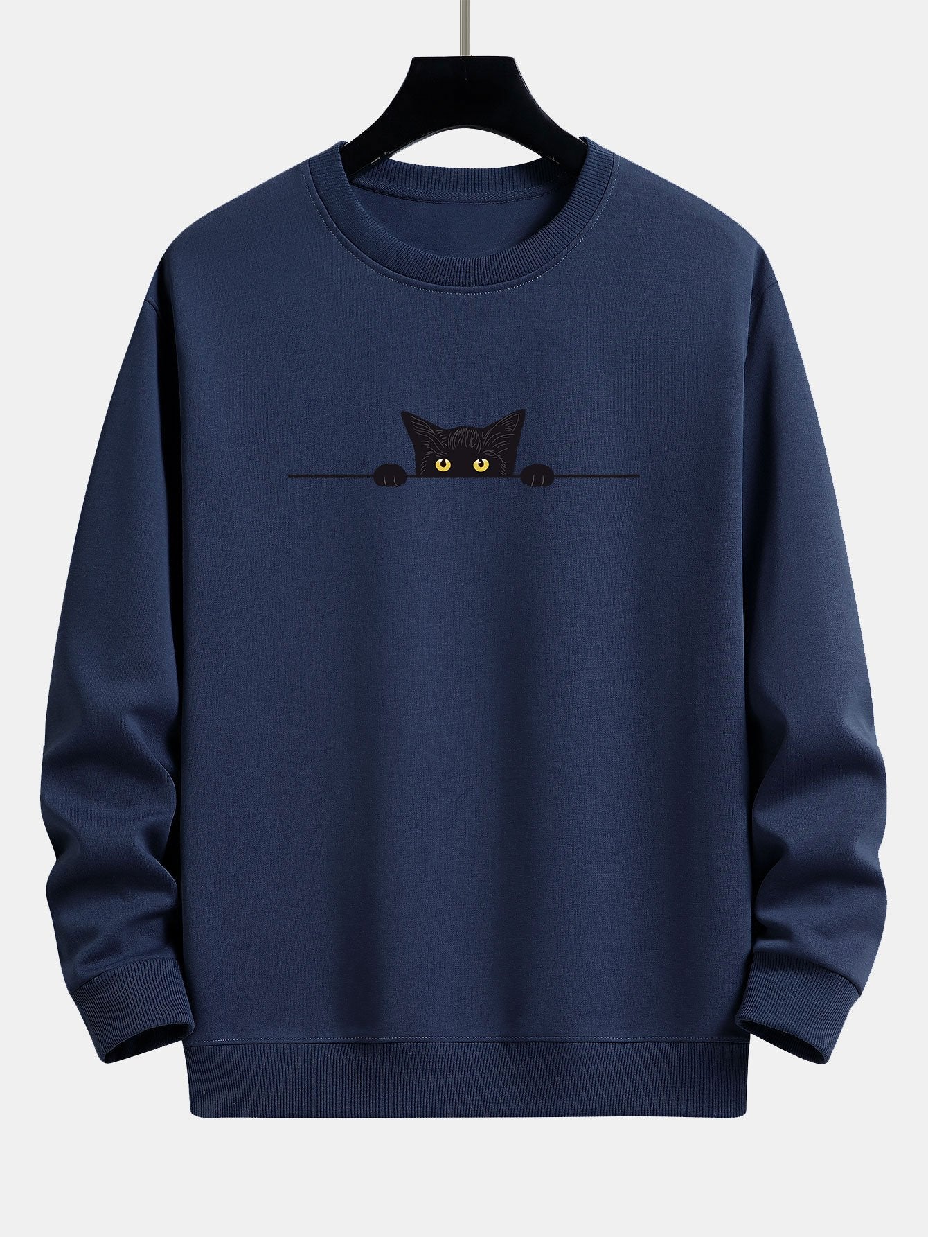Connor® | Black Cat Print Relax Fit Sweatshirt