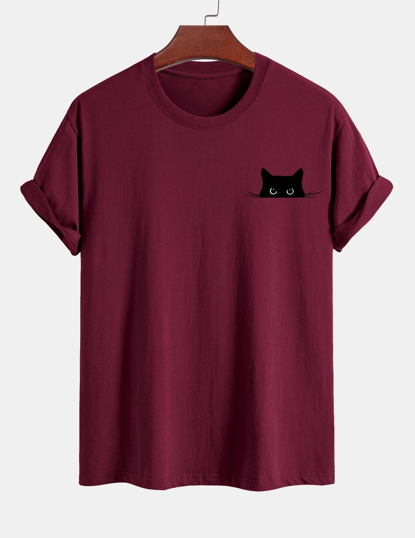 Ariel® | Black Cat Print Cotton T-Shirt