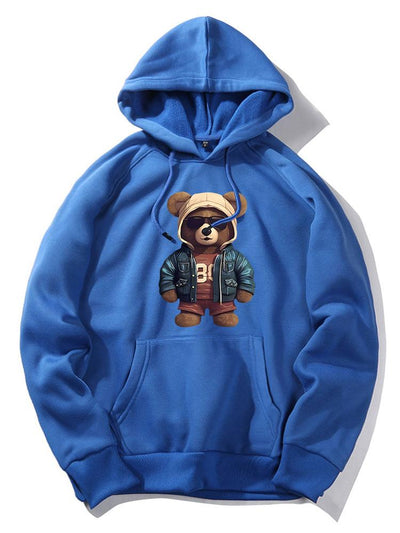 Benedict | Bear In Leather Jacket Print Hoodie