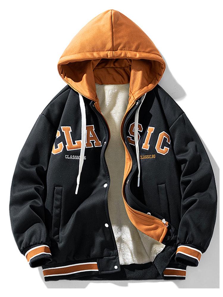Maverick | Plush Lined Corduroy Hooded Baseball Jacket
