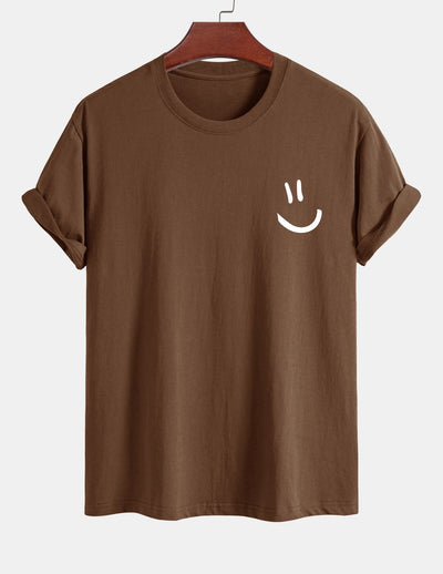 Ernest® | Regular Fit Smiley Face Print Cotton T-Shirt