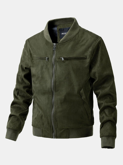 Fletcher | Suede Bomber Jacket With Quilted Liner