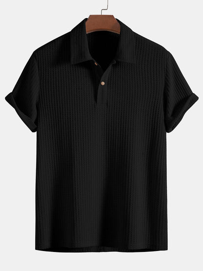 Zeus® | Knitted Waffle Polo Shirt