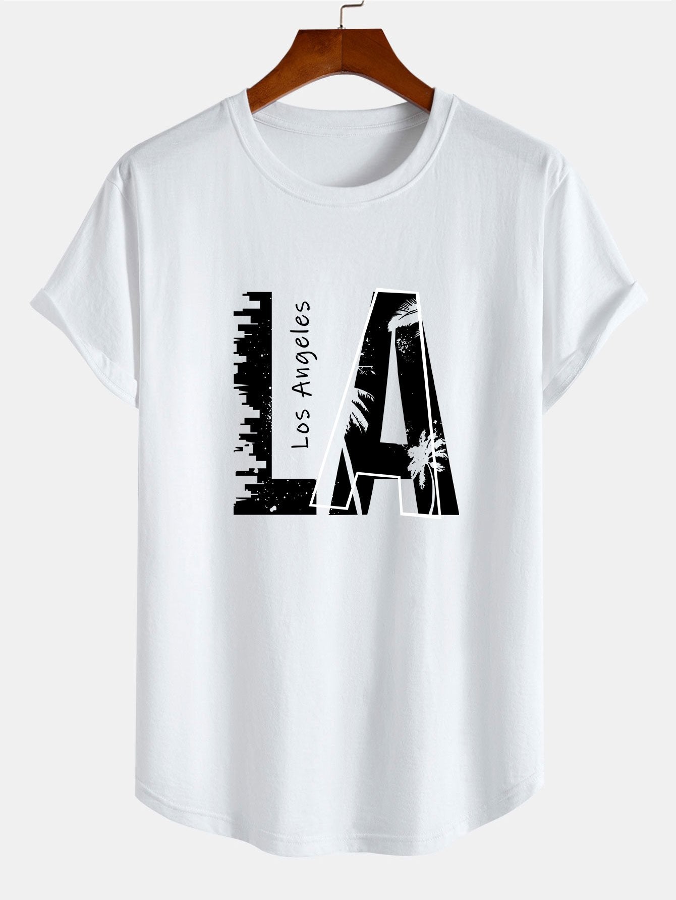 Antenor® | Los Angeles Print Cotton Arc Hem T-Shirt