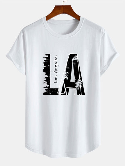 Antenor® | Los Angeles Print Cotton Arc Hem T-Shirt