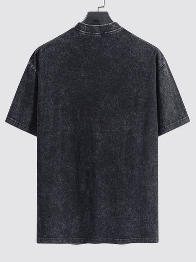 Isaac® | Character Slogan Print Washed Drop Shoulder Oversize T-Shirt