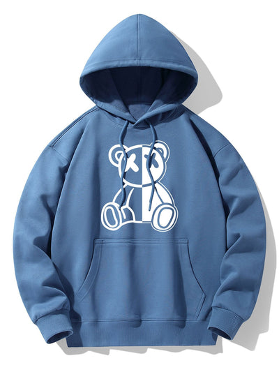 Vicente | Bear Print Drop Shoulder Relaxed Hoodie