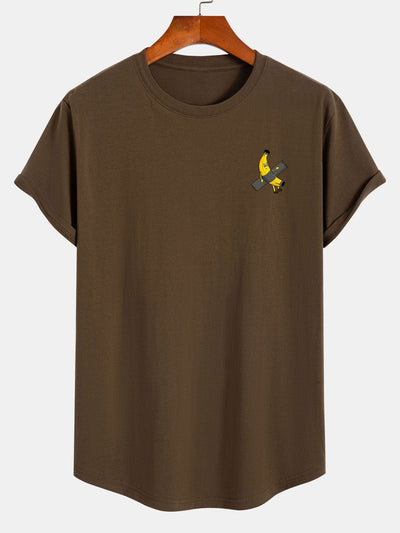 Noé® | Banana Print Cotton Arc Hem T-Shirt