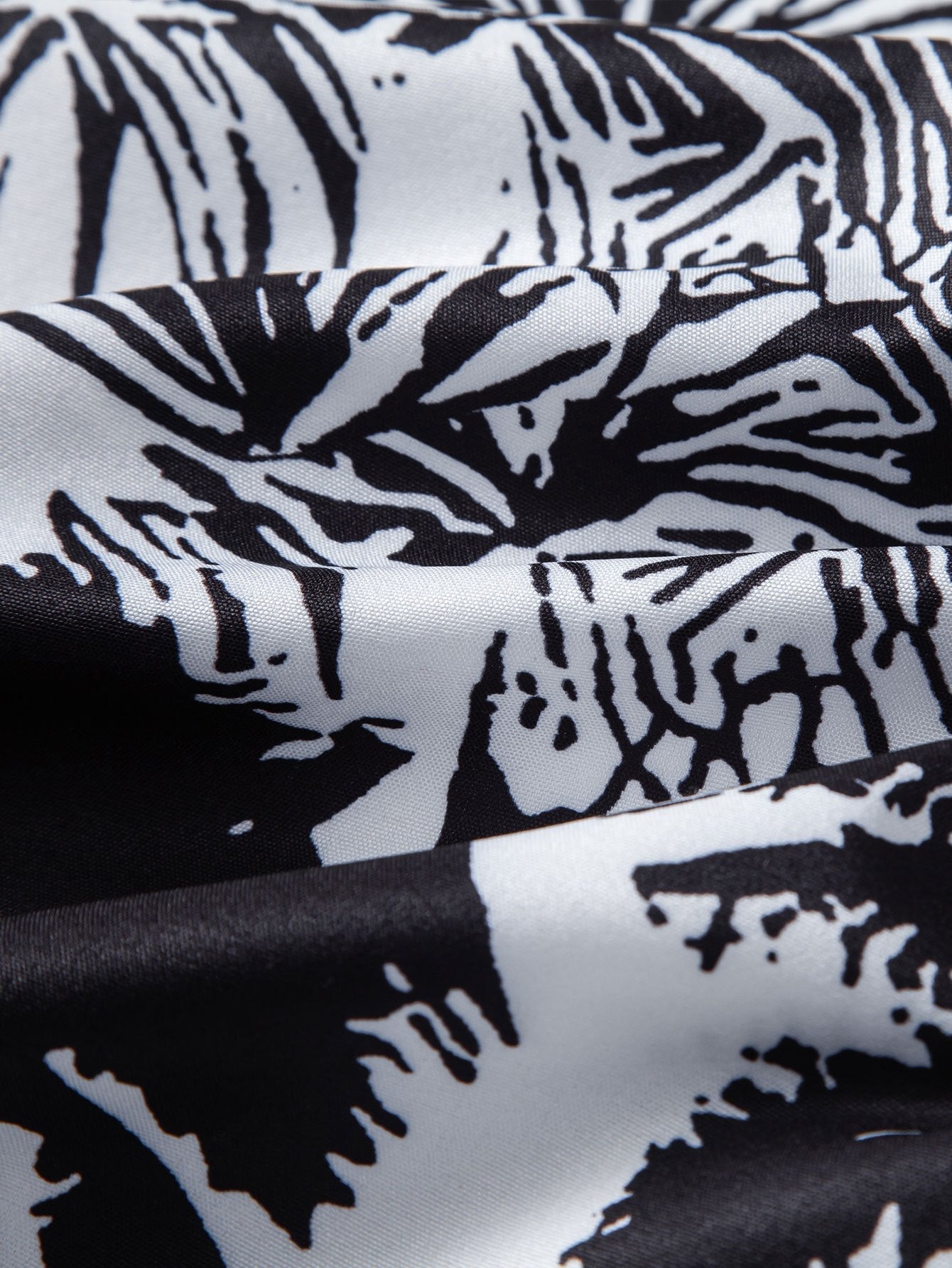 Admeto® | Palm Trees Print Button Up Shirt & Striped Print Swim Shorts