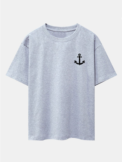 Alenio® | Anchor Print Drop Shoulder Oversize T-Shirt