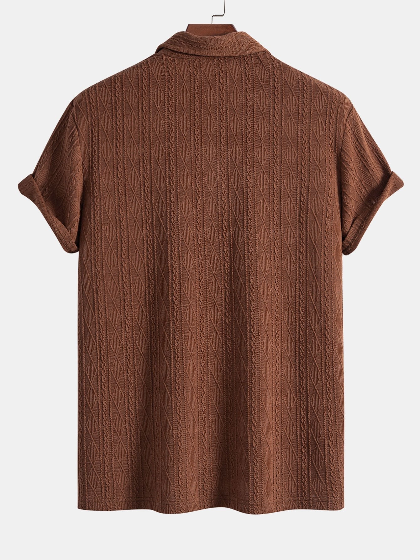 Claudio® | Knitted Rhombus Geometric Jacquard Polo