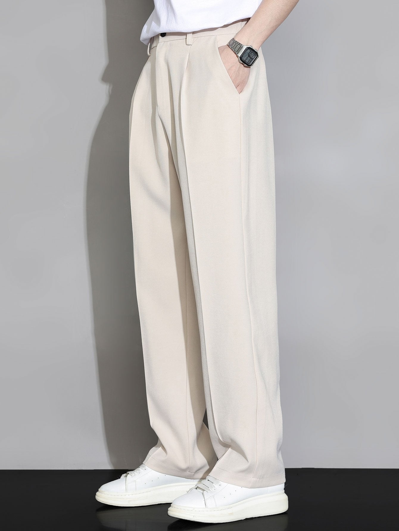 Eustaquio® | Relax Fit Elastic Waist Straight Leg Trousers
