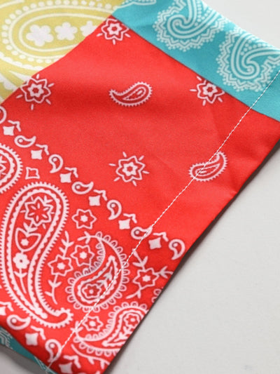 Rufino® | Color Block Paisley Print Button Up Shirt