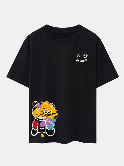 Thomas® | Graffiti Bear Print Drop Shoulder Oversize T-Shirt