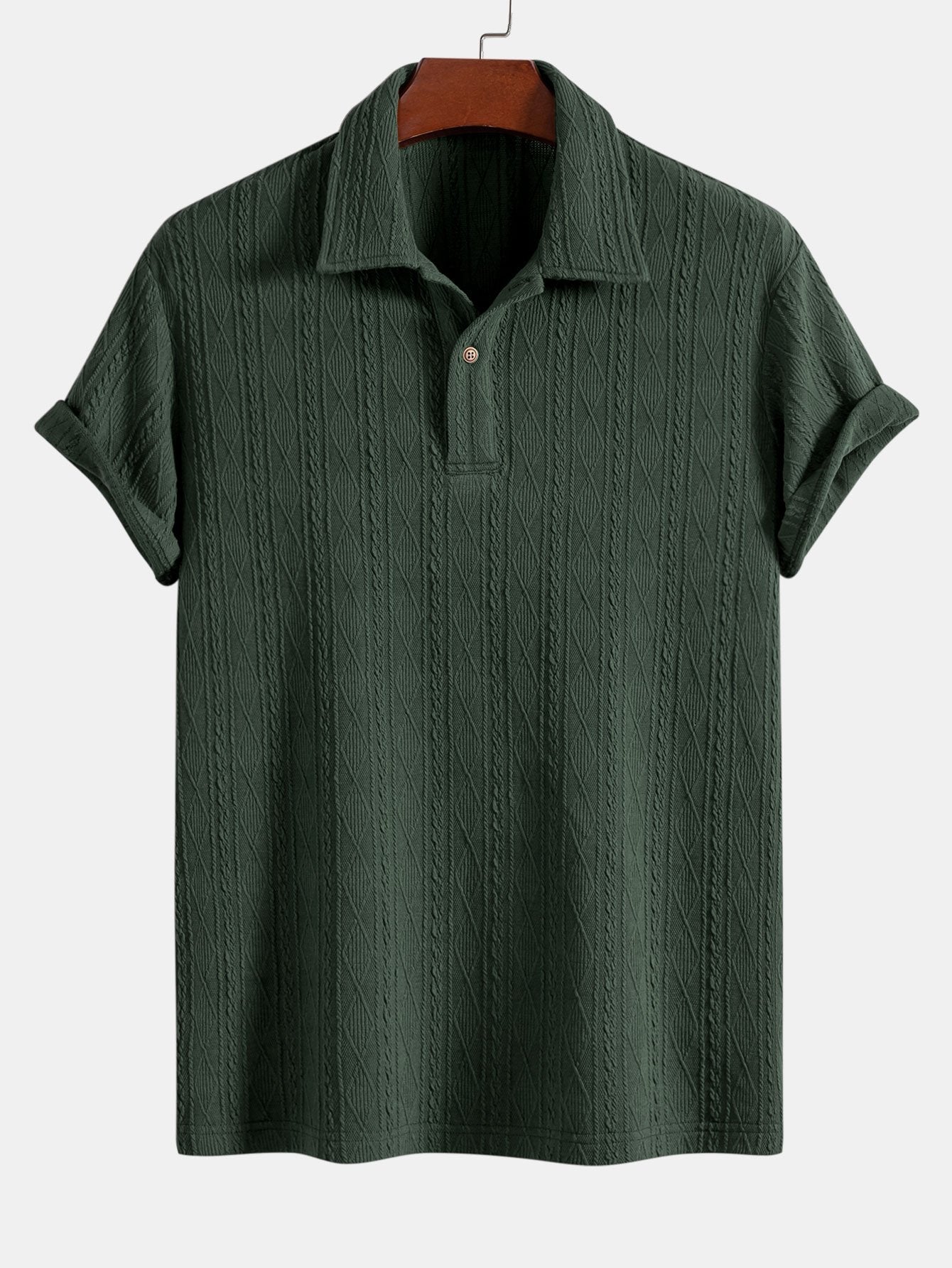 Logan | Knitted Rhombus Geometric Jacquard Polo
