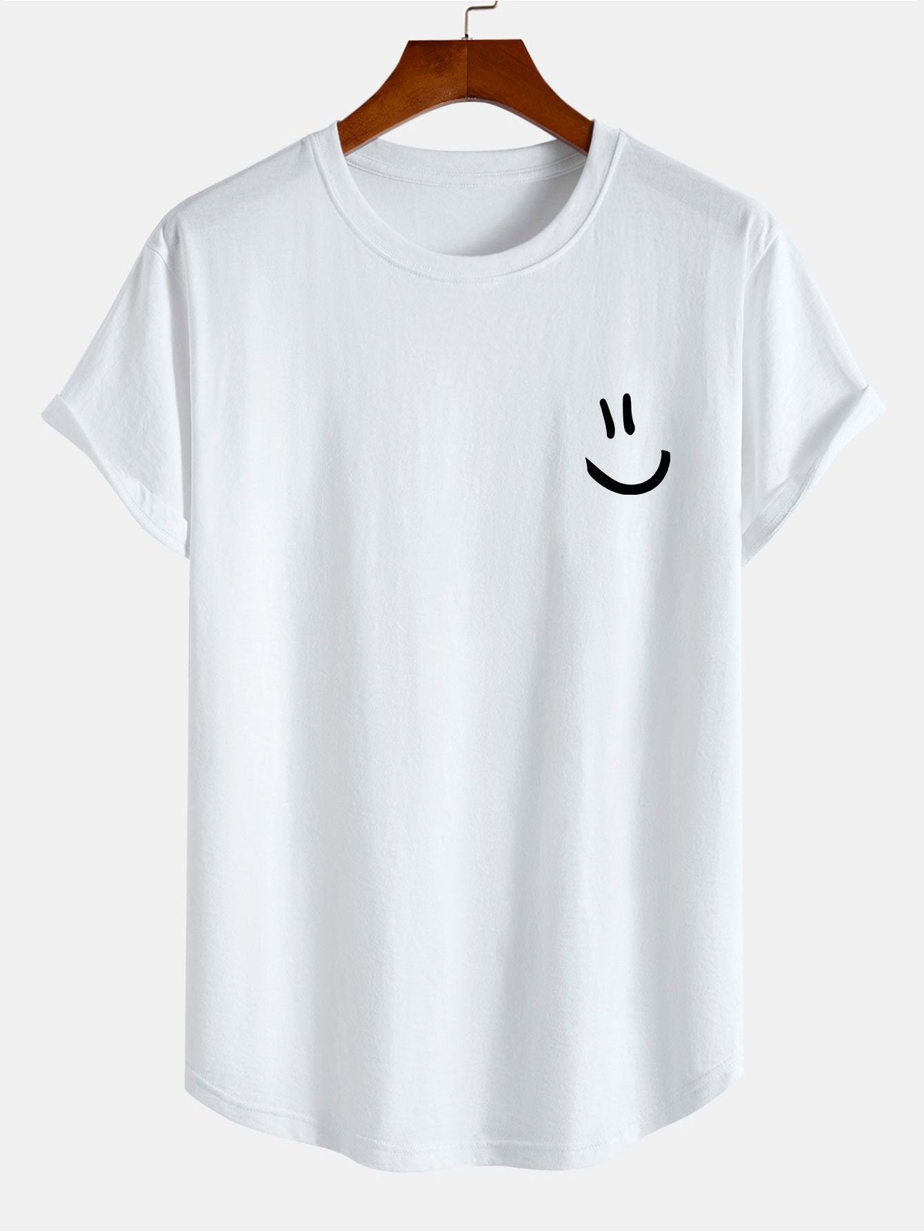 Nolan® | Smiley Print Cotton Arc Hem T-Shirt