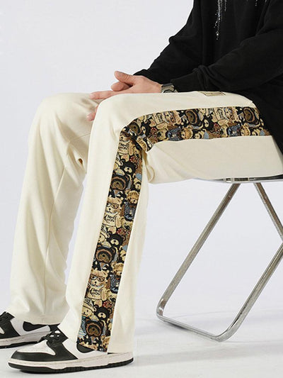 Adalberto® | Bear Print Patchwork Straight Leg Pants
