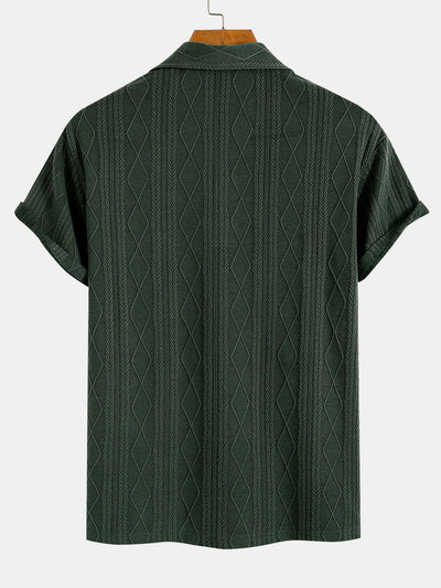 Gavin® | Knitted Geometric Rhombus Jacquard Polo
