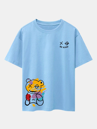 Thomas® | Graffiti Bear Print Drop Shoulder Oversize T-Shirt