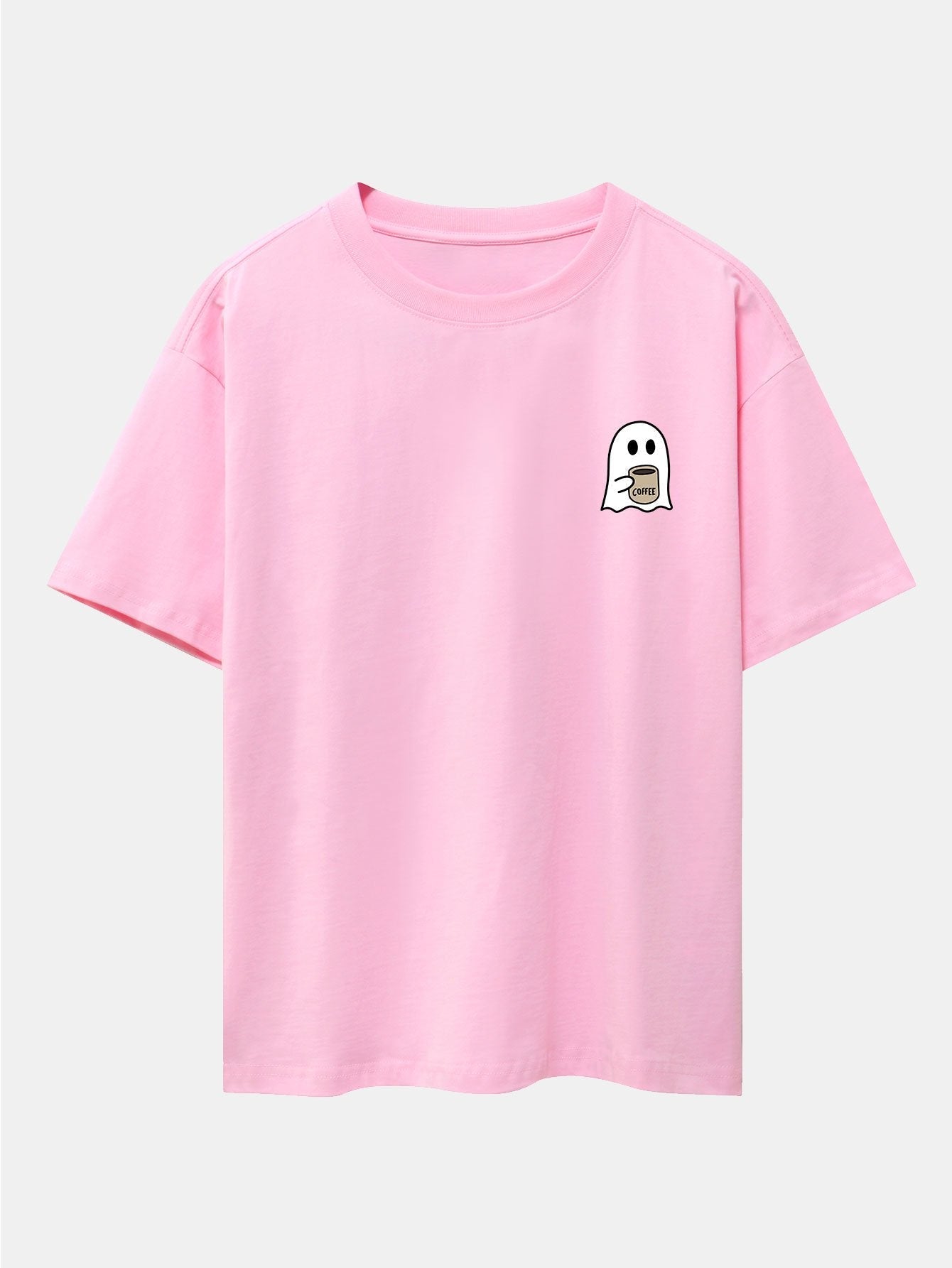 Aureliano® | Ghost Drinking Coffee Print Drop Shoulder Oversize T-Shirt