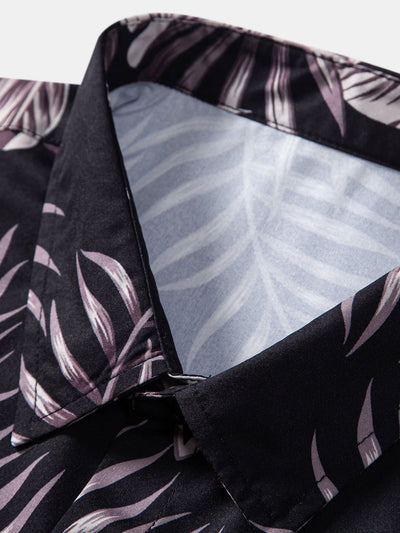 Arquimedes® | Leaf Print Button Up Shirt