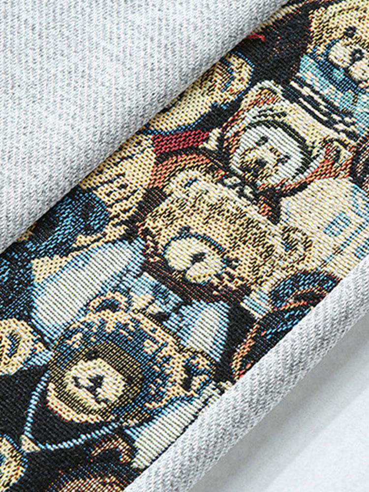 Adalberto® | Bear Print Patchwork Straight Leg Pants