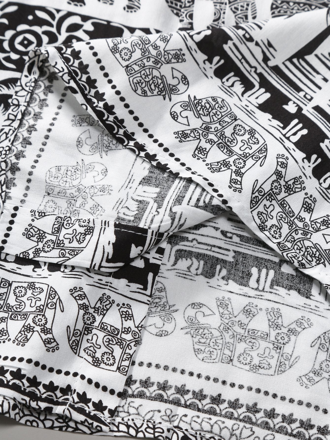 Arlin® | Elephant Print Button Up Shirt