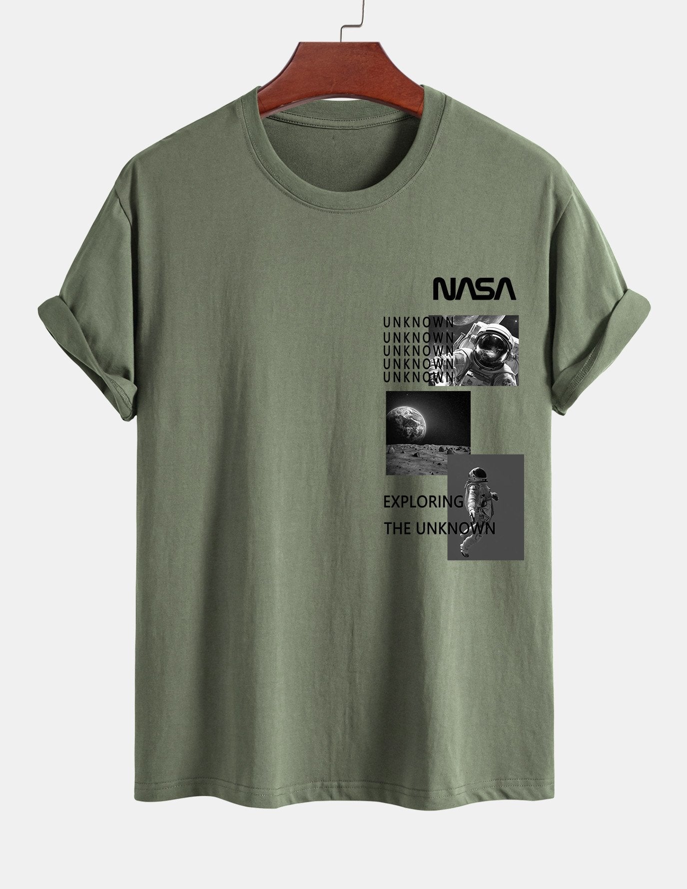 Ulpiano® | Nasa Moon Landing Print Cotton T-Shirt