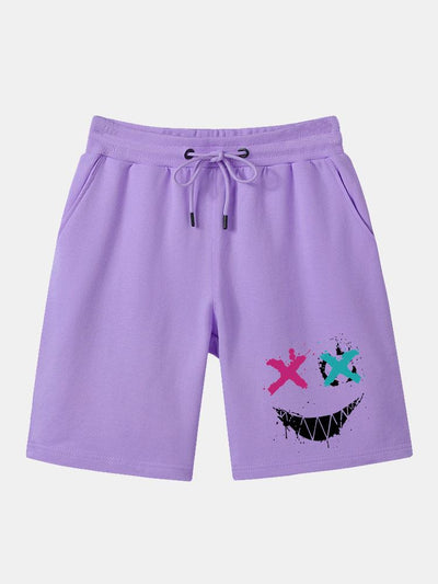 Aurel® | Graffiti Smiley Face Print Man Mid Length Shorts