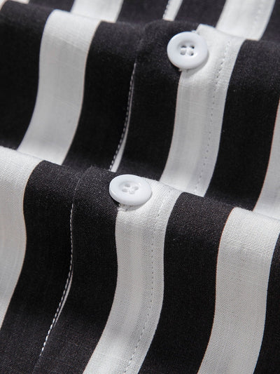 Otelo® | Striped Stand Collar Shirt & Swim Shorts