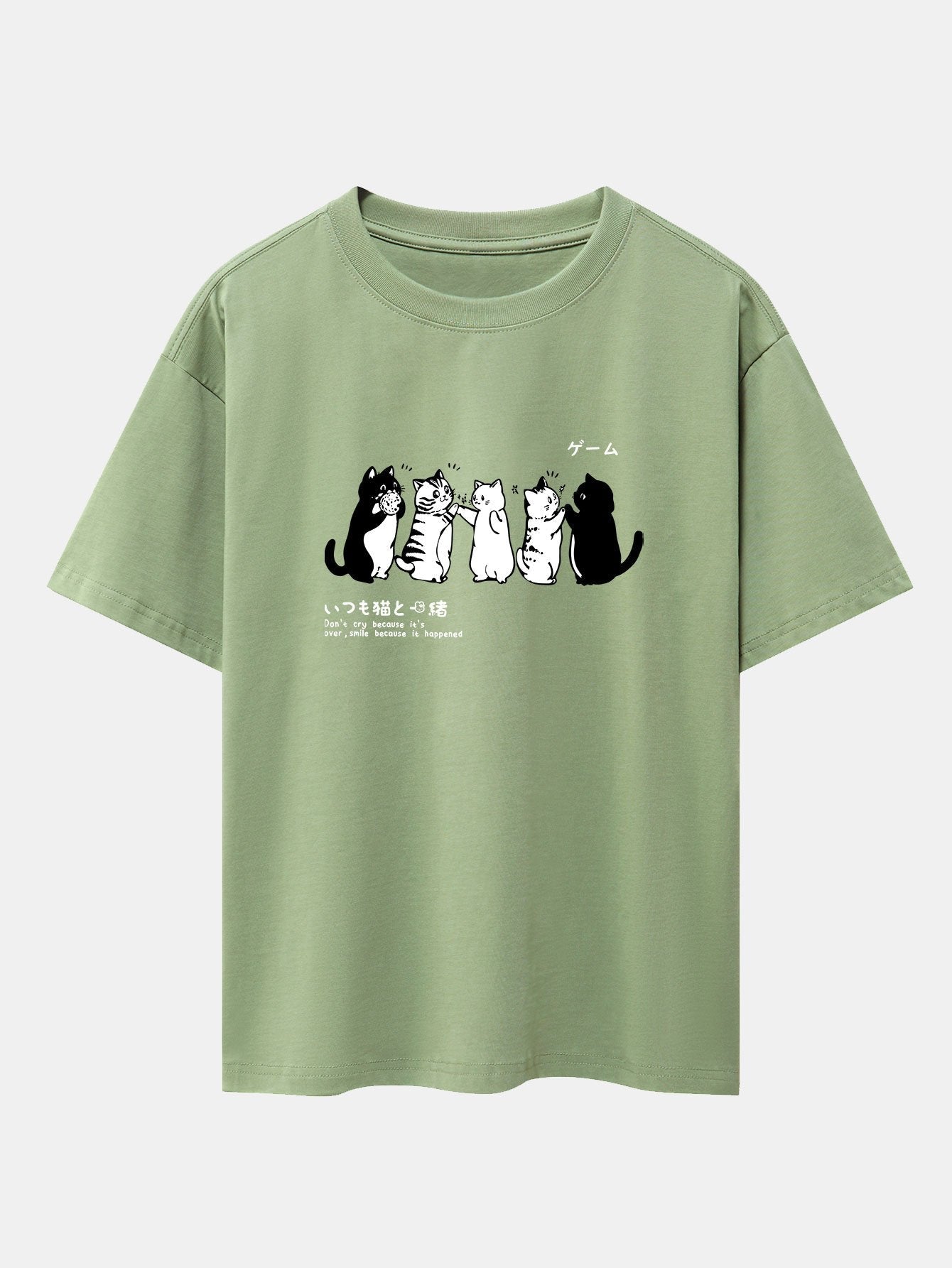 Ananías® | Friend Cat Print Drop Shoulder Oversize T-Shirt