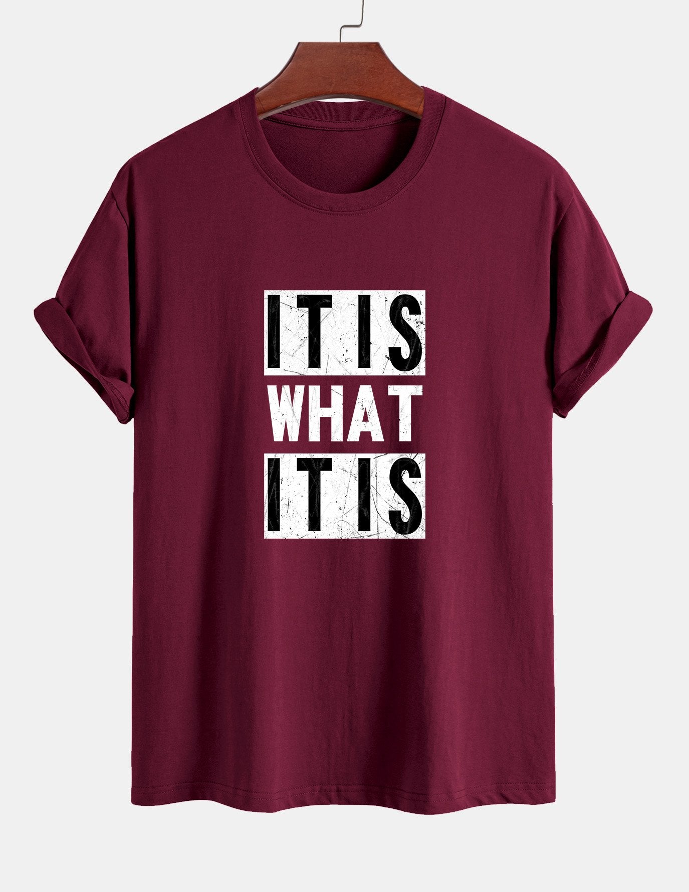 Tranquilino® | It Is What It Is Print Cotton T-Shirt