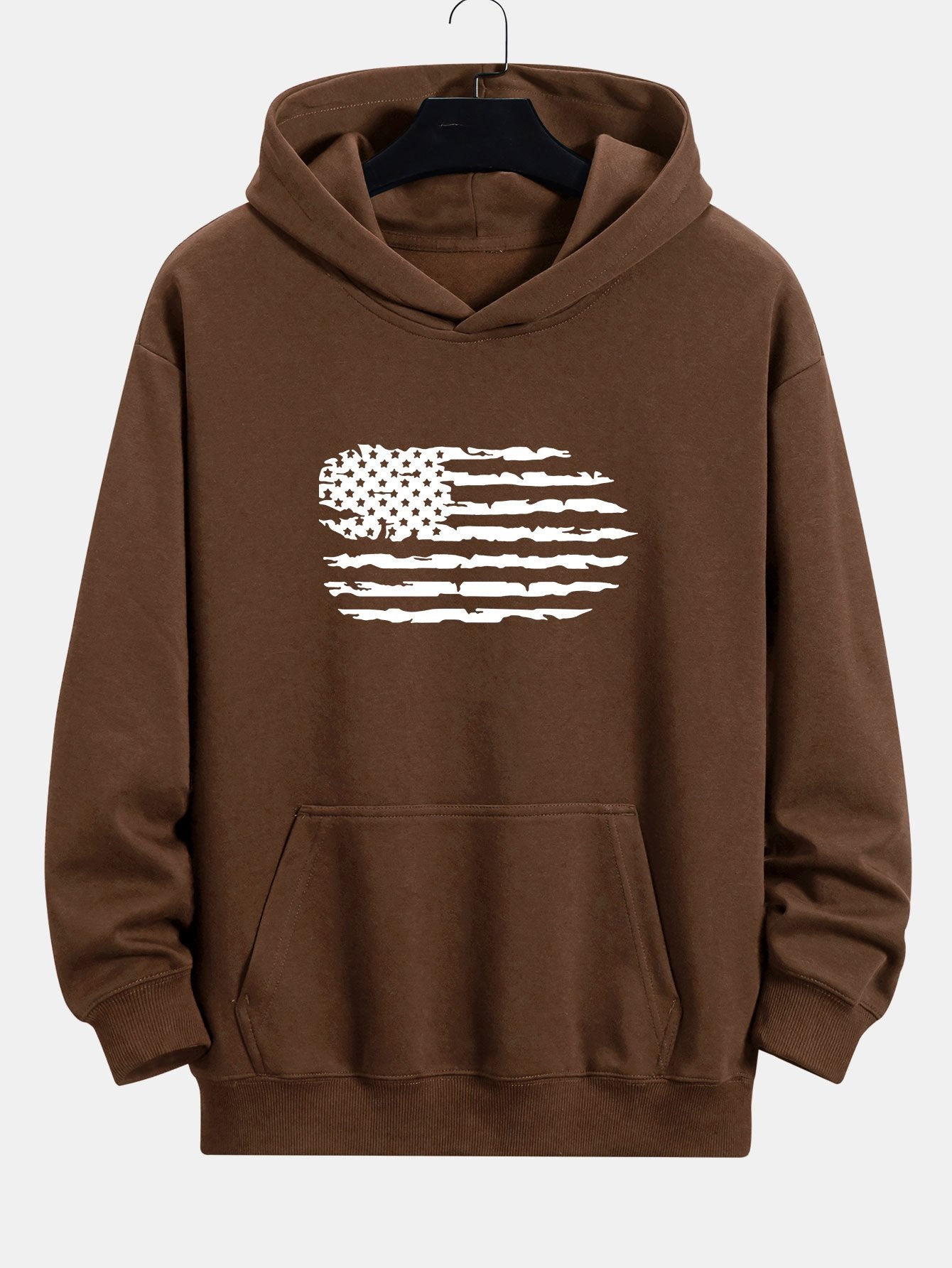 Alonso | American Flag Print Relax Fit Hoodie