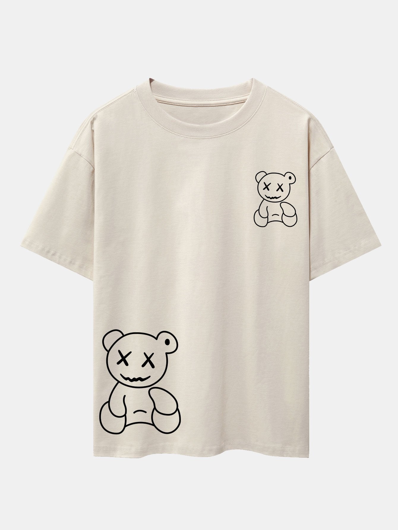 Adolfo® | Bear line Print Drop Shoulder Oversize T-Shirt