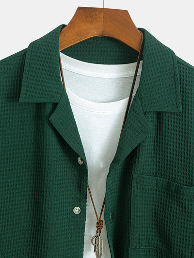 Alcidas® | Long Sleeve Waffle Cuban Collar Shirt