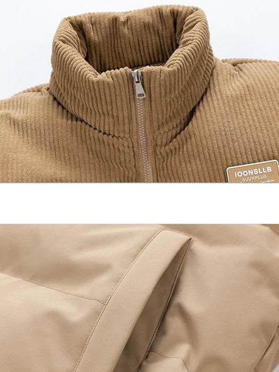 Alonso | Corduroy Panel Puffer Coat