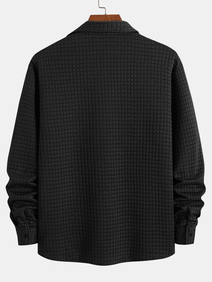 Arturo® | Waffle Button Up Shirt & Drawstring Corduroy Cargo Jogger Pants