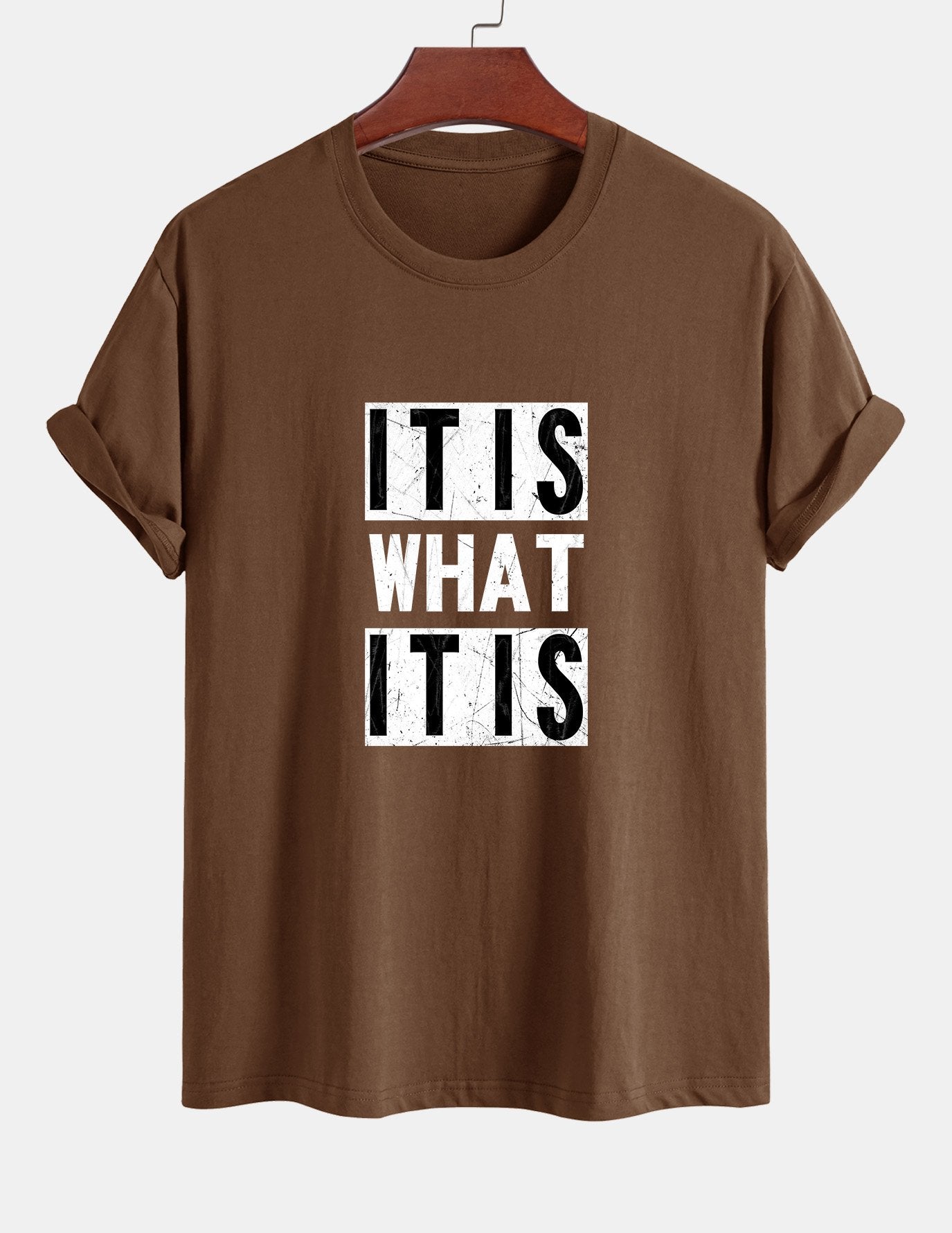 Tranquilino® | It Is What It Is Print Cotton T-Shirt