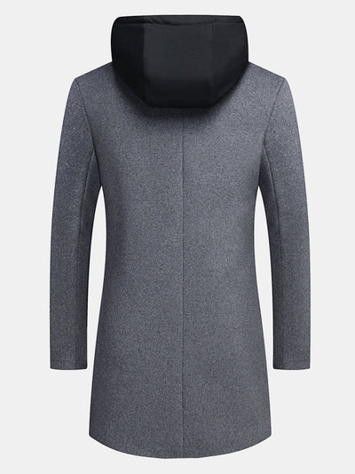 Sterling | Detachable Hooded Woolen Overcoat